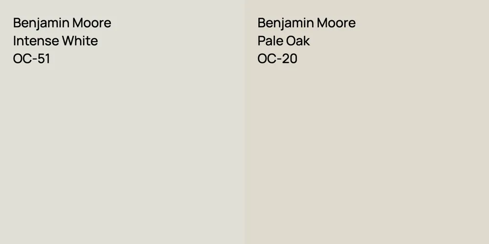 Benjamin Moore Intense White vs. Benjamin Moore Pale Oak