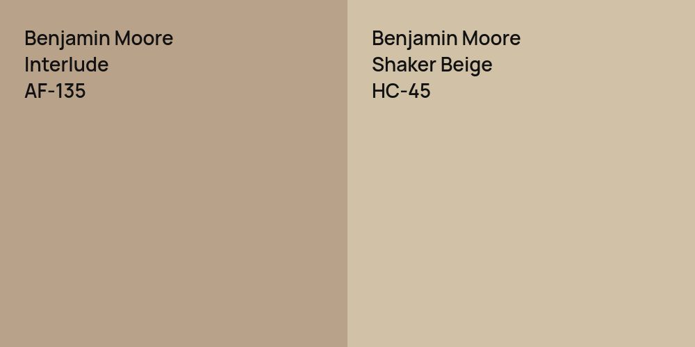 Benjamin Moore Interlude vs. Benjamin Moore Shaker Beige