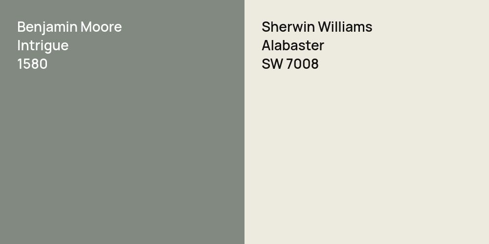 Benjamin Moore Intrigue vs. Sherwin Williams Alabaster