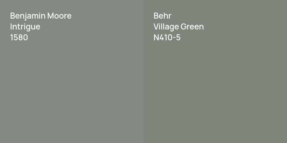 Benjamin Moore Intrigue vs. Behr Village Green