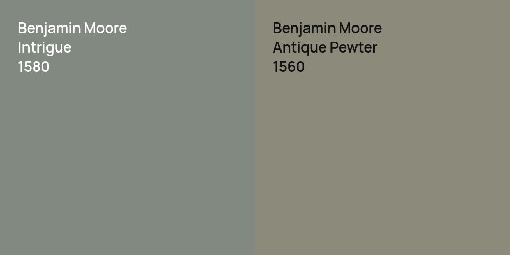 Benjamin Moore Intrigue vs. Benjamin Moore Antique Pewter