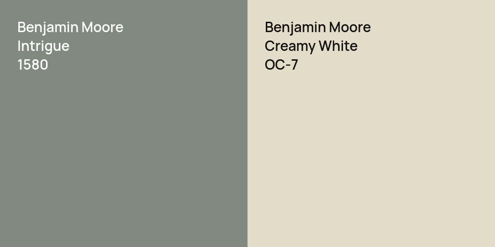 Benjamin Moore Intrigue vs. Benjamin Moore Creamy White