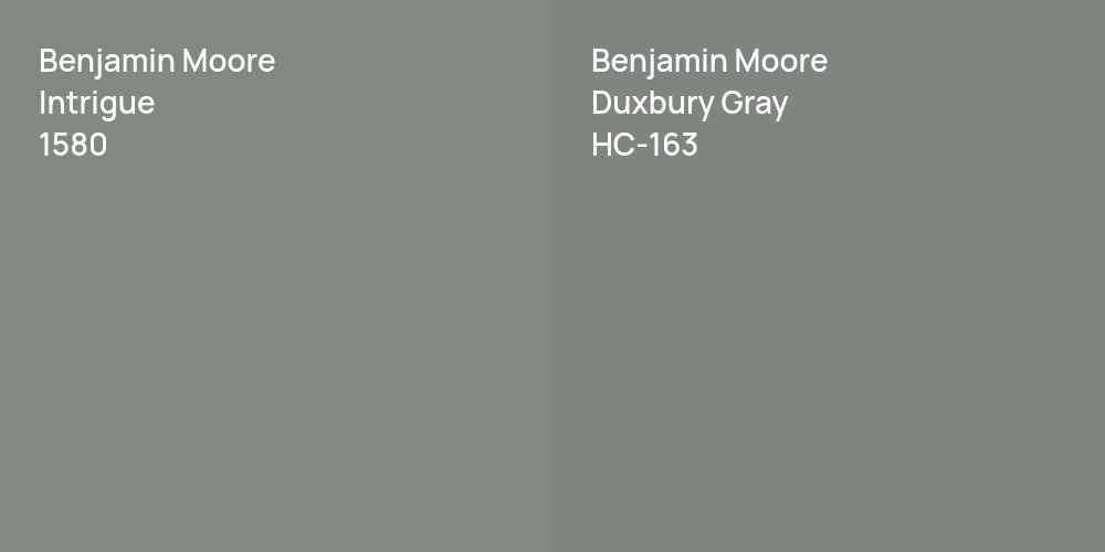 Benjamin Moore Intrigue vs. Benjamin Moore Duxbury Gray