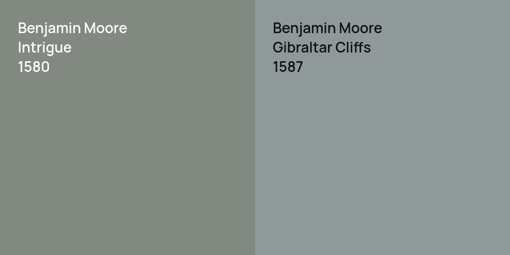 Benjamin Moore Intrigue vs. Benjamin Moore Gibraltar Cliffs