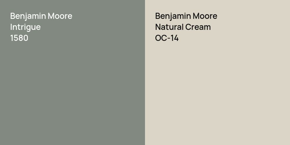 Benjamin Moore Intrigue vs. Benjamin Moore Natural Cream