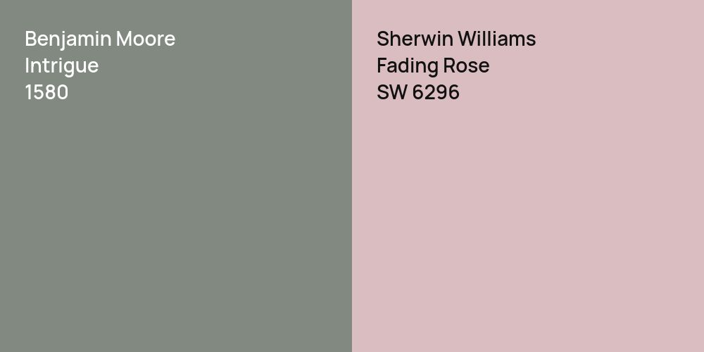 Benjamin Moore Intrigue vs. Sherwin Williams Fading Rose