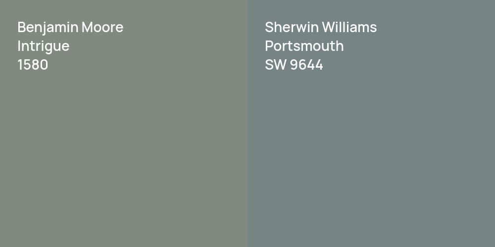 Benjamin Moore Intrigue vs. Sherwin Williams Portsmouth