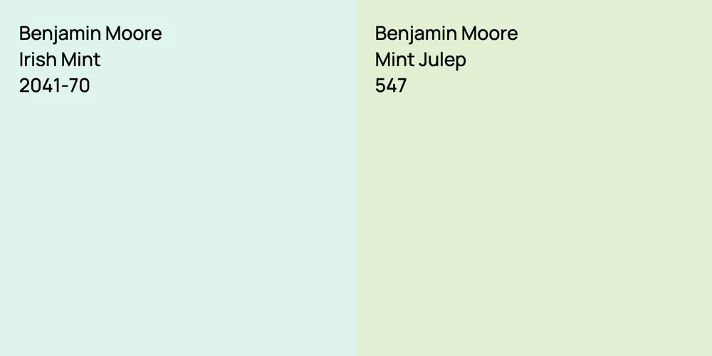 Benjamin Moore Irish Mint vs. Benjamin Moore Mint Julep