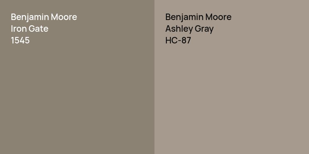 Benjamin Moore Iron Gate vs. Benjamin Moore Ashley Gray