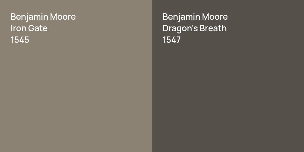 Benjamin Moore Iron Gate vs. Benjamin Moore Dragon's Breath