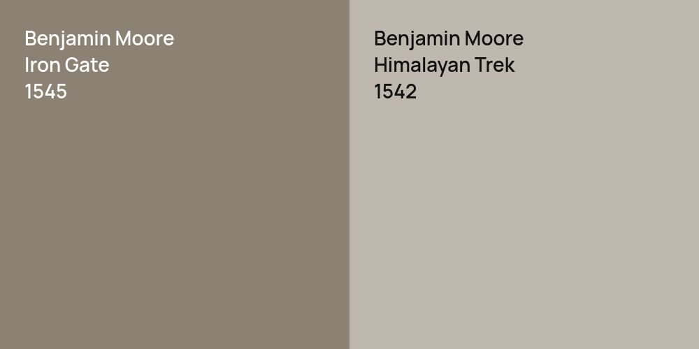 Benjamin Moore Iron Gate vs. Benjamin Moore Himalayan Trek