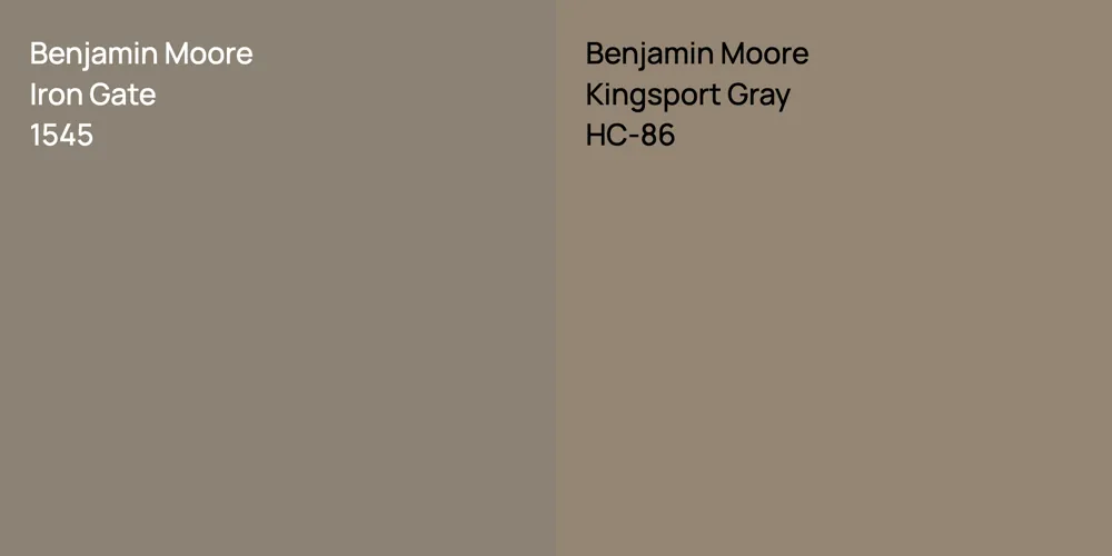 Benjamin Moore Iron Gate vs. Benjamin Moore Kingsport Gray