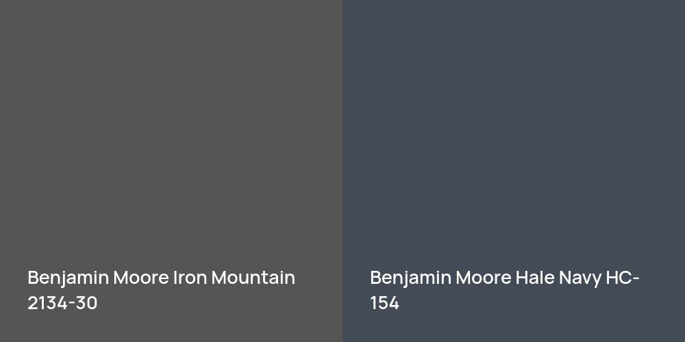 Benjamin Moore Iron Mountain vs. Benjamin Moore Hale Navy