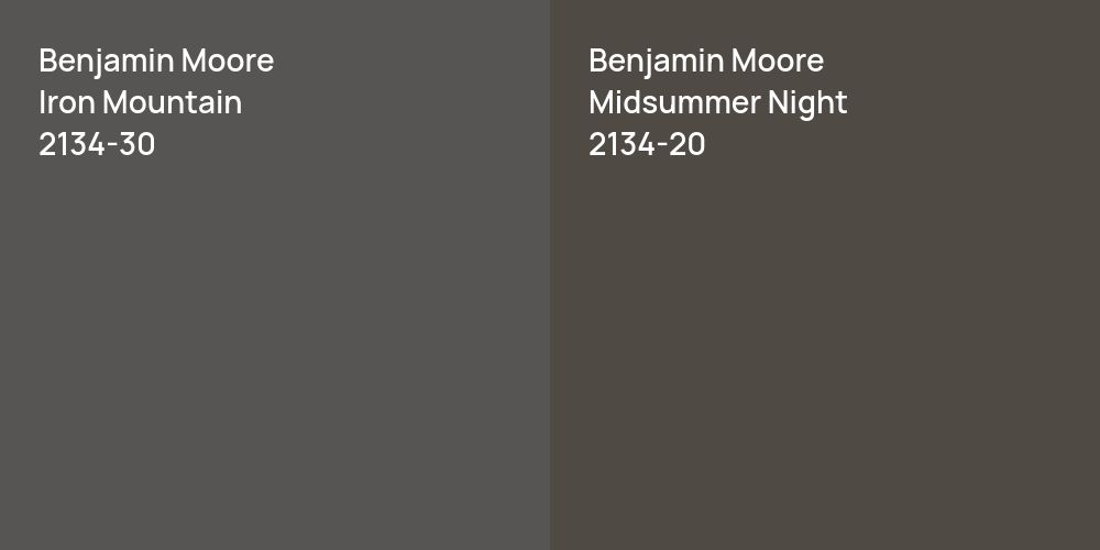 Benjamin Moore Iron Mountain vs. Benjamin Moore Midsummer Night