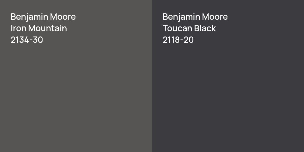 Benjamin Moore Iron Mountain vs. Benjamin Moore Toucan Black