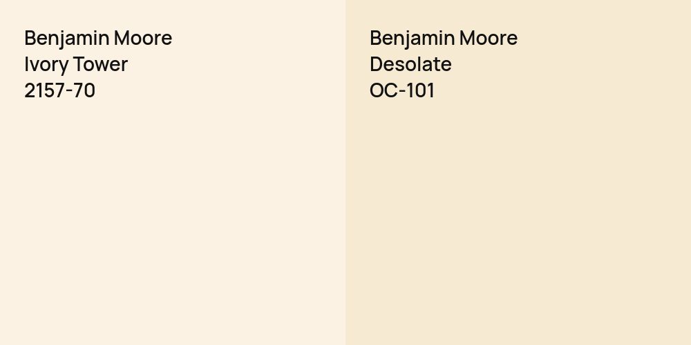 Benjamin Moore Ivory Tower vs. Benjamin Moore Desolate