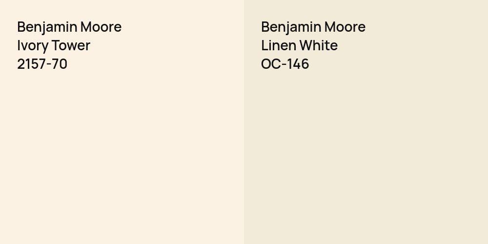 Benjamin Moore Ivory Tower vs. Benjamin Moore Linen White