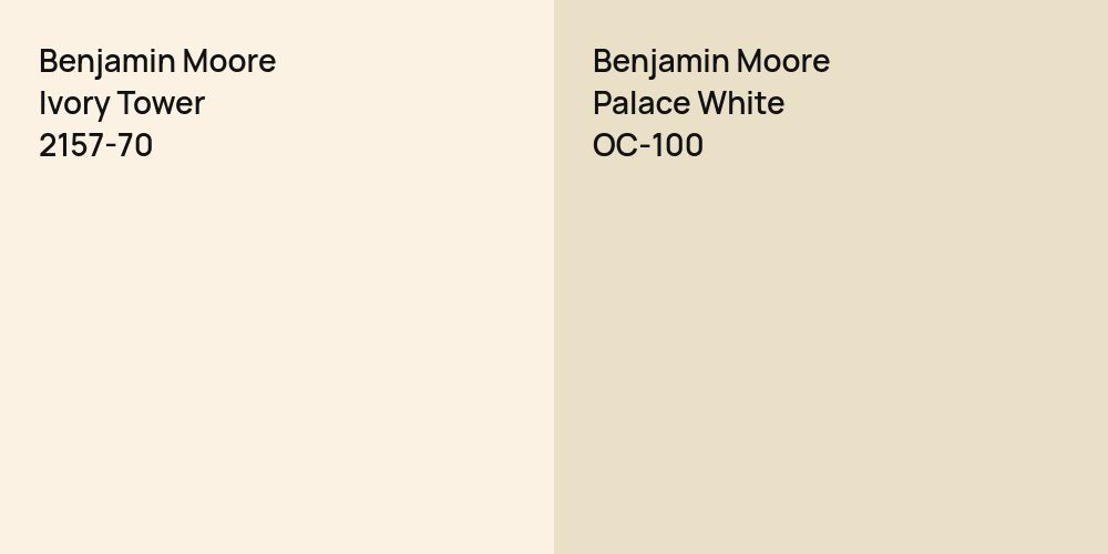 Benjamin Moore Ivory Tower vs. Benjamin Moore Palace White