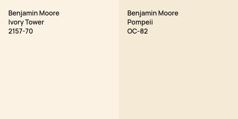 Benjamin Moore Ivory Tower vs. Benjamin Moore Pompeii