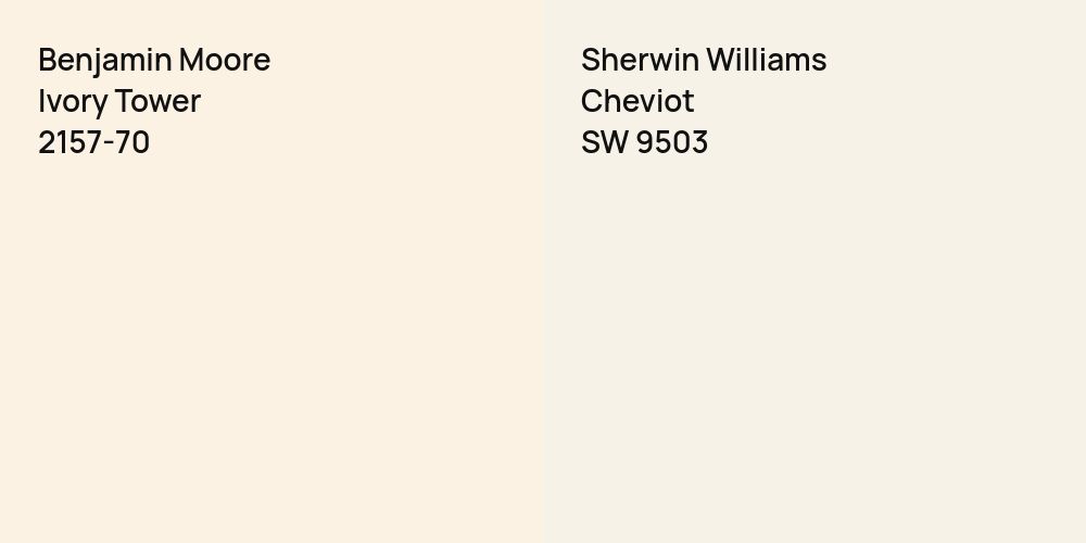 Benjamin Moore Ivory Tower vs. Sherwin Williams Cheviot