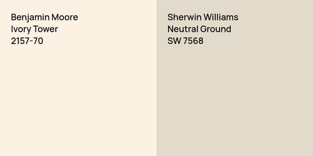 Benjamin Moore Ivory Tower vs. Sherwin Williams Neutral Ground