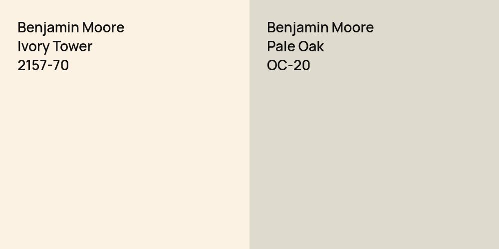 Benjamin Moore Ivory Tower vs. Benjamin Moore Pale Oak