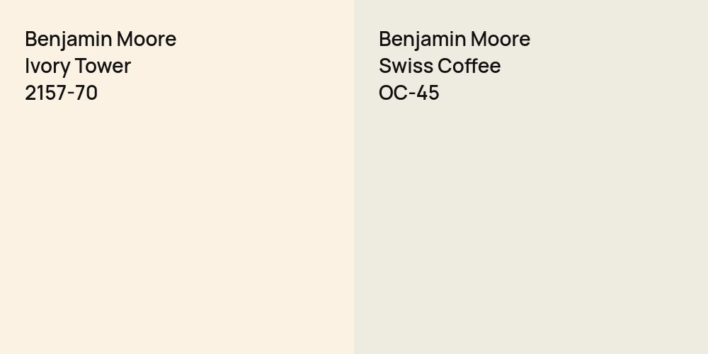 Benjamin Moore Ivory Tower vs. Benjamin Moore Swiss Coffee