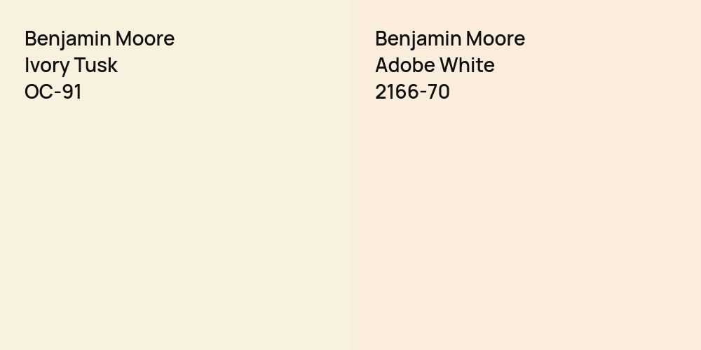 Benjamin Moore Ivory Tusk vs. Benjamin Moore Adobe White