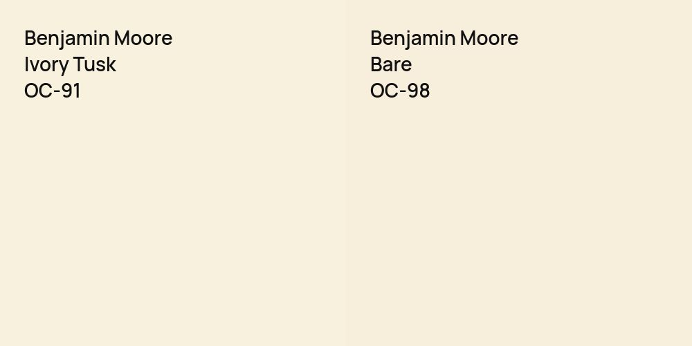 Benjamin Moore Ivory Tusk vs. Benjamin Moore Bare