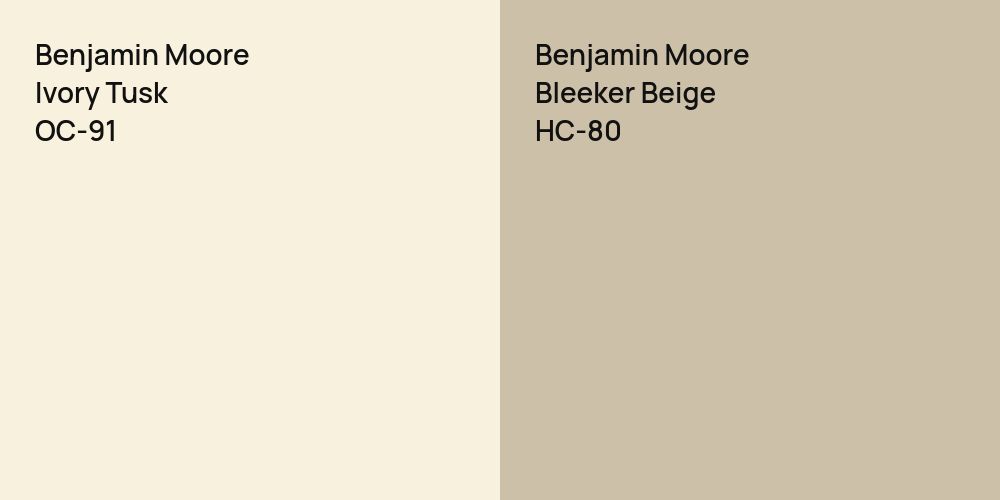 Benjamin Moore Ivory Tusk vs. Benjamin Moore Bleeker Beige