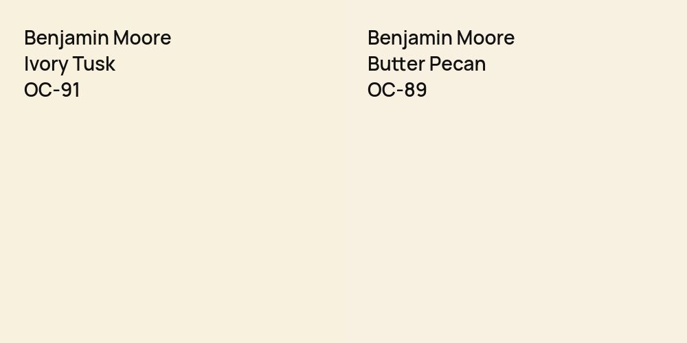 Benjamin Moore Ivory Tusk vs. Benjamin Moore Butter Pecan