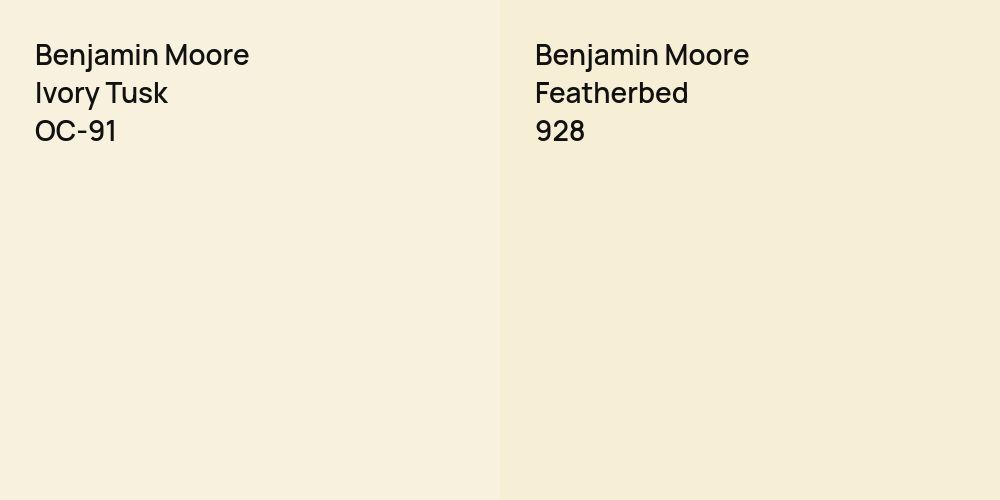 Benjamin Moore Ivory Tusk vs. Benjamin Moore Featherbed