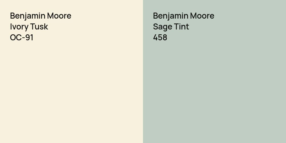 Benjamin Moore Ivory Tusk vs. Benjamin Moore Sage Tint