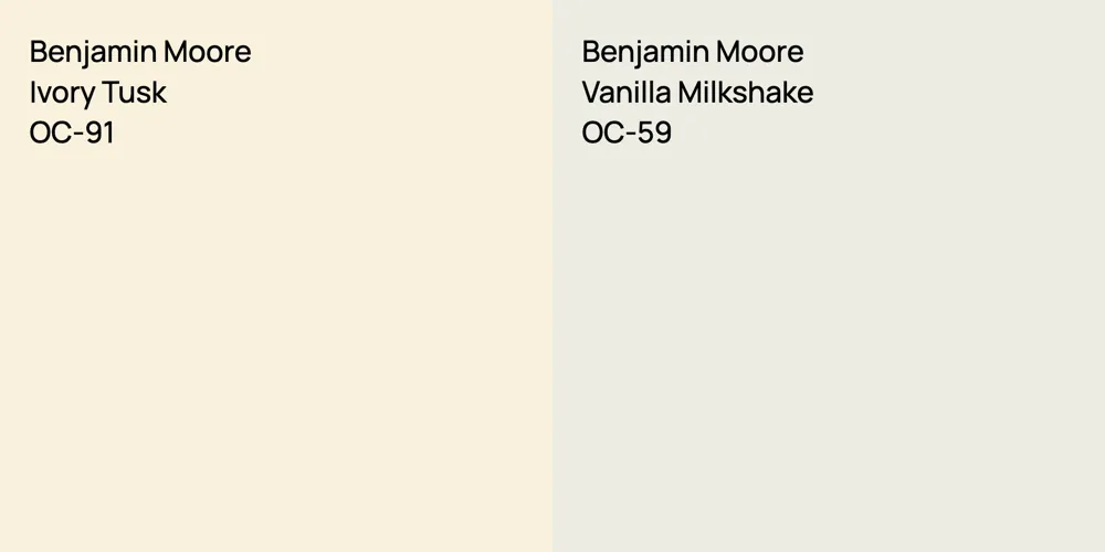 Benjamin Moore Ivory Tusk vs. Benjamin Moore Vanilla Milkshake