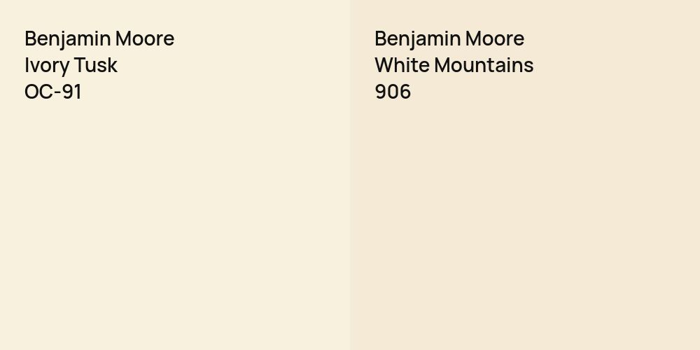 Benjamin Moore Ivory Tusk vs. Benjamin Moore White Mountains