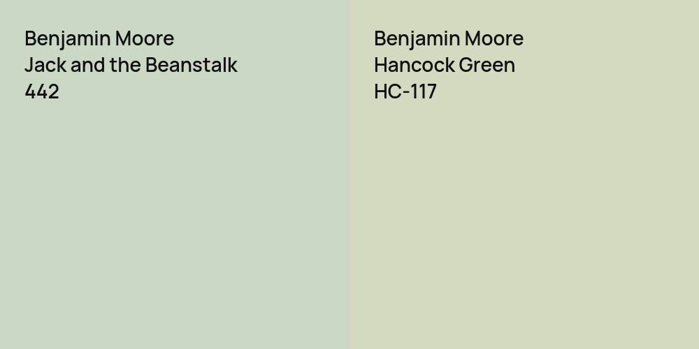 Benjamin Moore Jack and the Beanstalk vs. Benjamin Moore Hancock Green