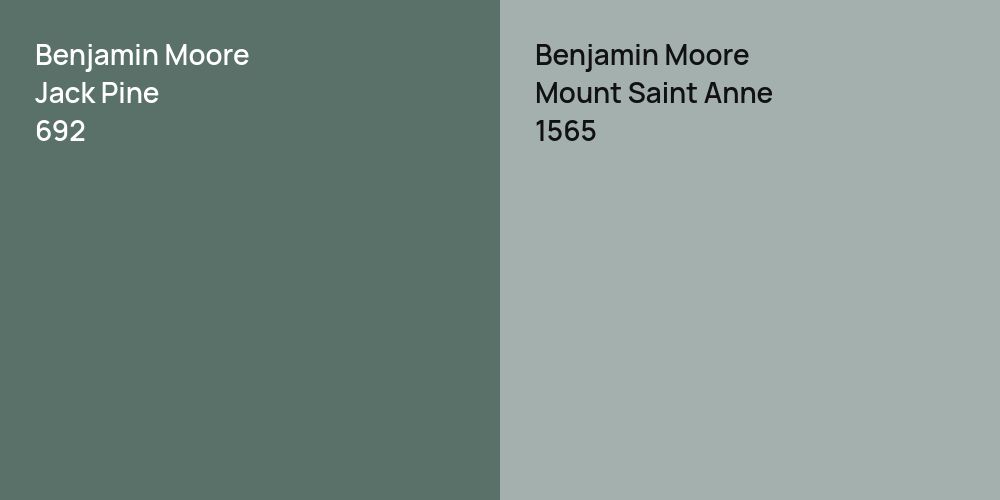 Benjamin Moore Jack Pine vs. Benjamin Moore Mount Saint Anne