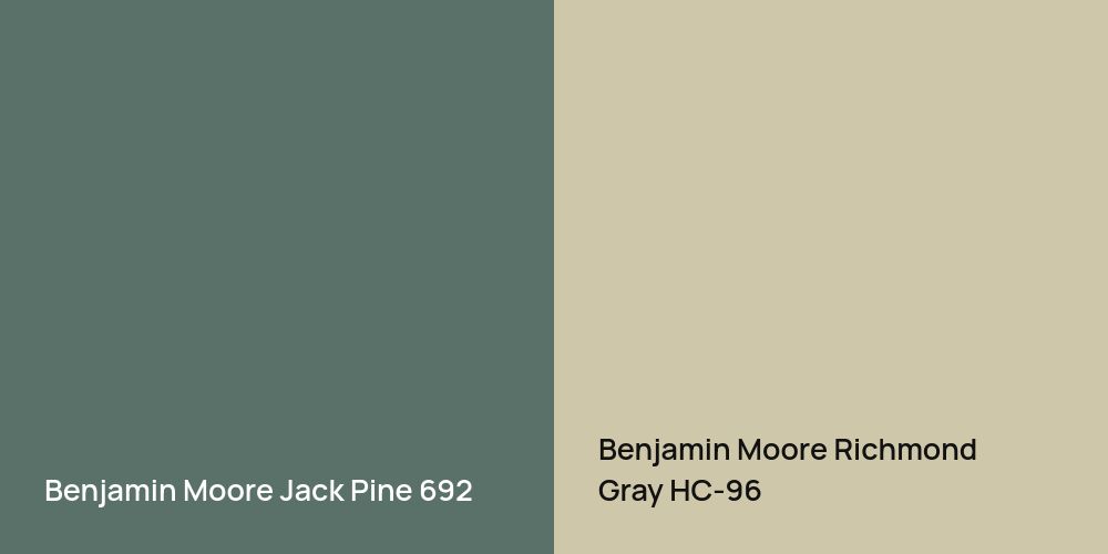 Benjamin Moore Jack Pine vs. Benjamin Moore Richmond Gray