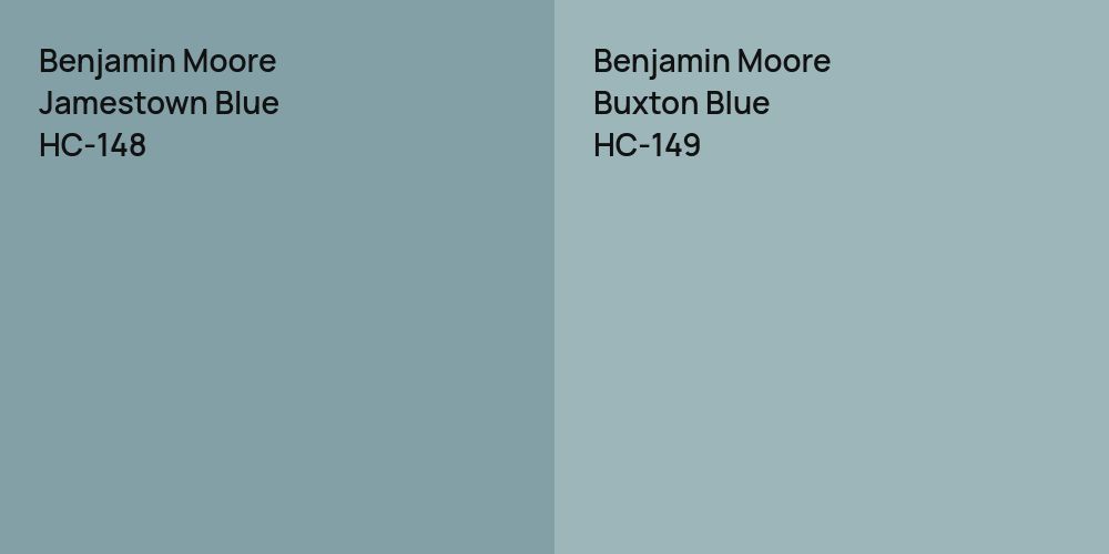 Benjamin Moore Jamestown Blue vs. Benjamin Moore Buxton Blue