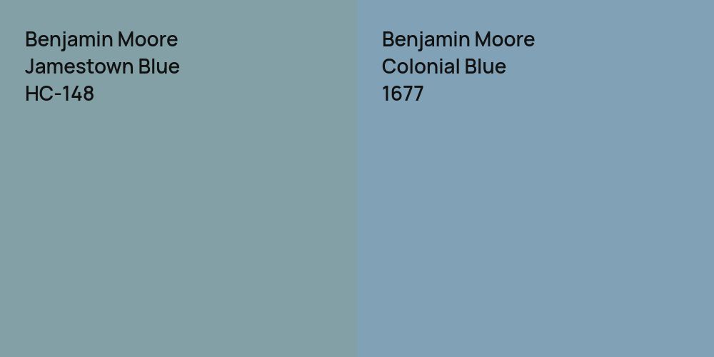 Benjamin Moore Jamestown Blue vs. Benjamin Moore Colonial Blue