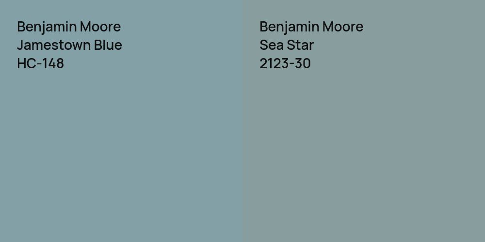 Benjamin Moore Jamestown Blue vs. Benjamin Moore Sea Star