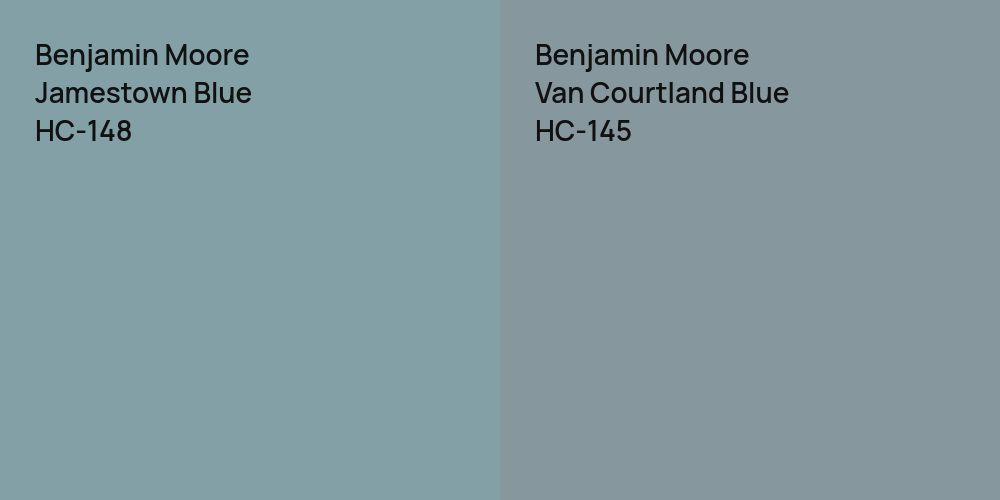 Benjamin Moore Jamestown Blue vs. Benjamin Moore Van Courtland Blue