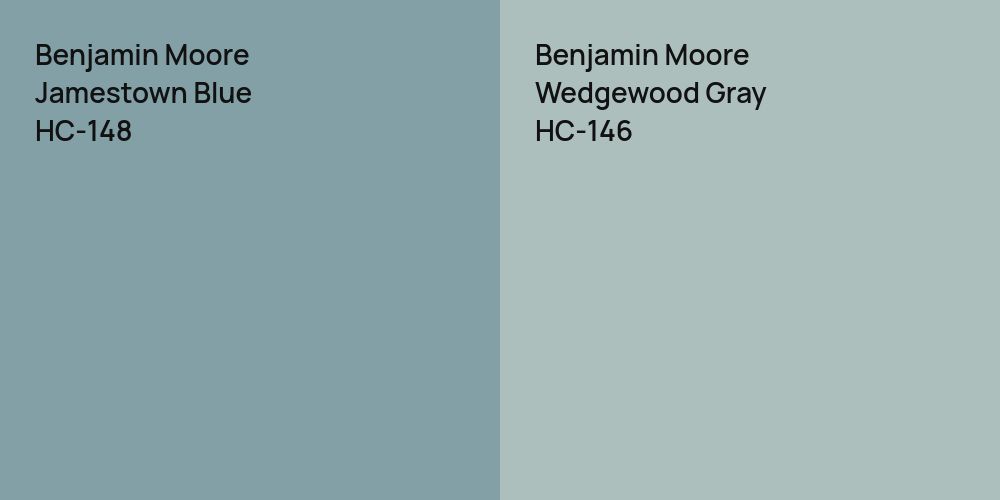 Benjamin Moore Jamestown Blue vs. Benjamin Moore Wedgewood Gray