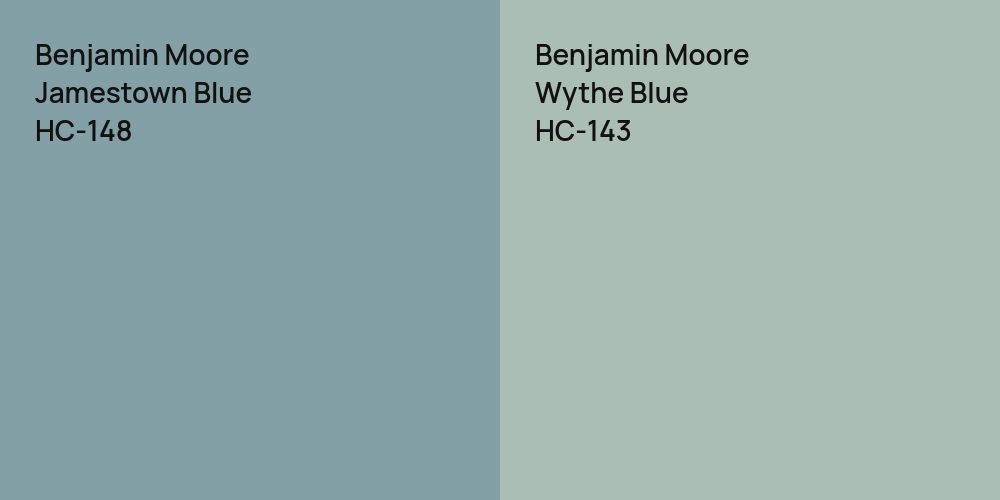 Benjamin Moore Jamestown Blue vs. Benjamin Moore Wythe Blue