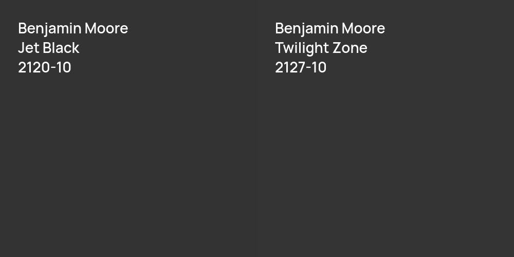 Benjamin Moore Jet Black vs. Benjamin Moore Twilight Zone