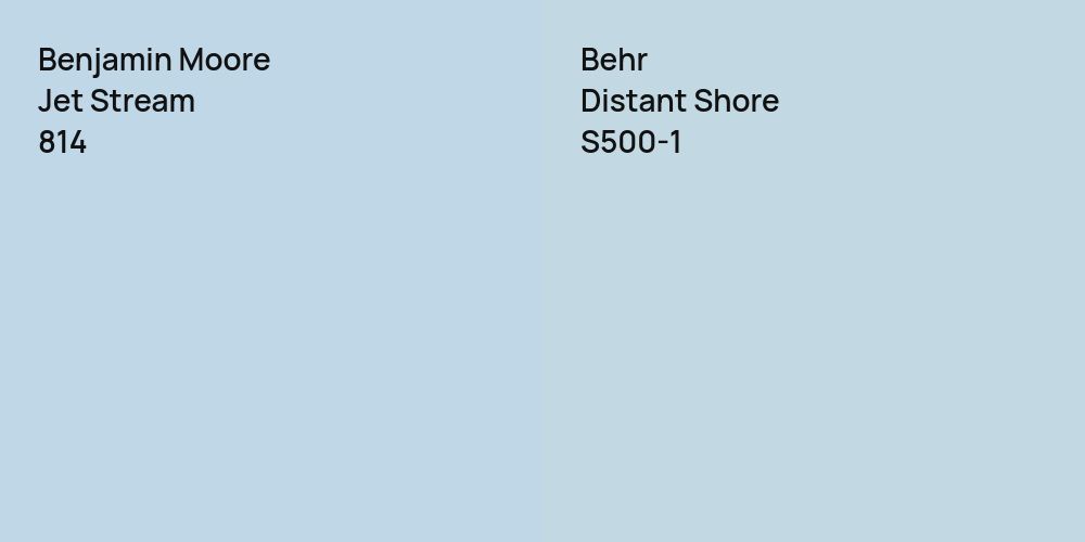 Benjamin Moore Jet Stream vs. Behr Distant Shore