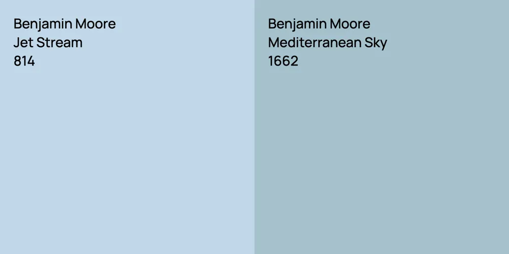 Benjamin Moore Jet Stream vs. Benjamin Moore Mediterranean Sky