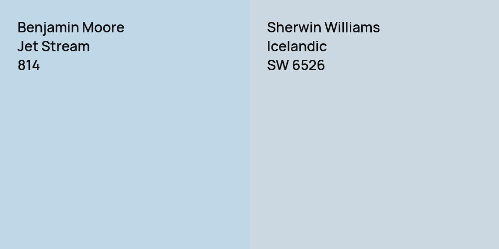 Benjamin Moore Jet Stream vs. Sherwin Williams Icelandic