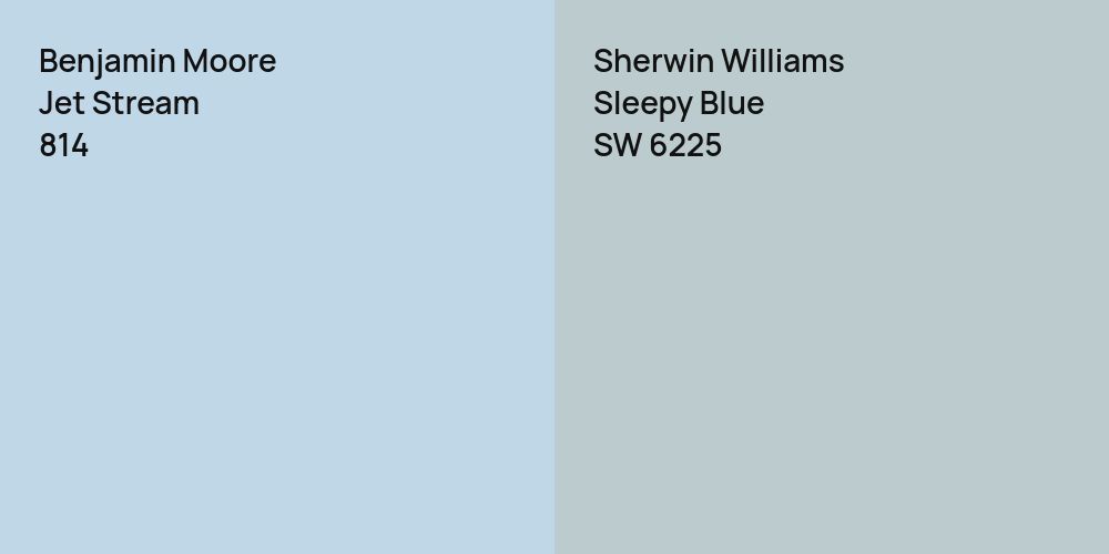 Benjamin Moore Jet Stream vs. Sherwin Williams Sleepy Blue