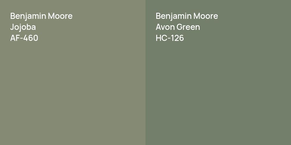 Benjamin Moore Jojoba vs. Benjamin Moore Avon Green